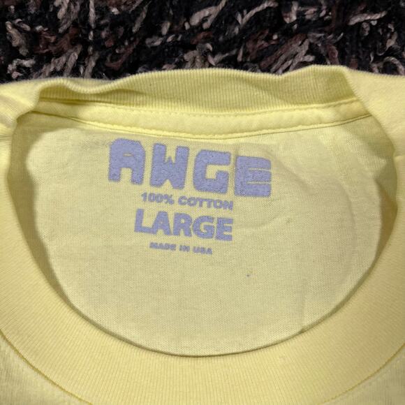 AWGE Sport Chinese Logo Canary Yellow T Shirt Men’s Sz L New - Picture 4 of 4